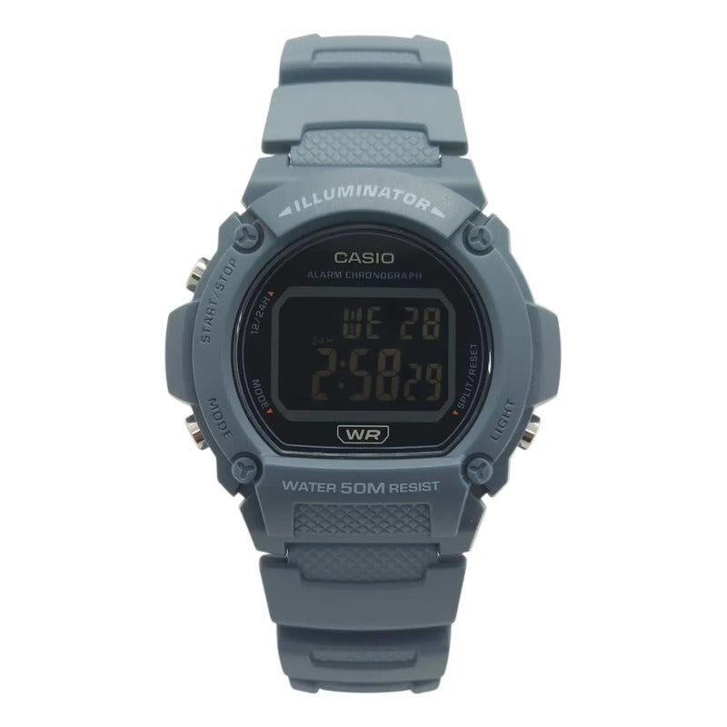 Reloj Pulsera Digital Casio W-219hc-2bvdf Color Azul Negro