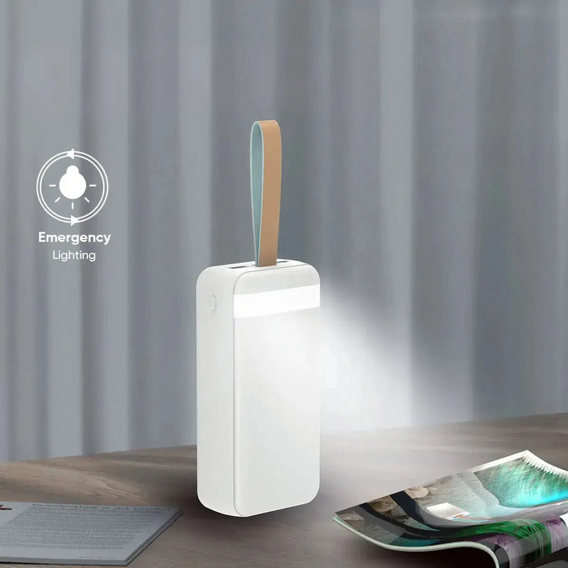 Cargador Portátil Powerbank 30000mah Linterna Led 22.5w Blanco