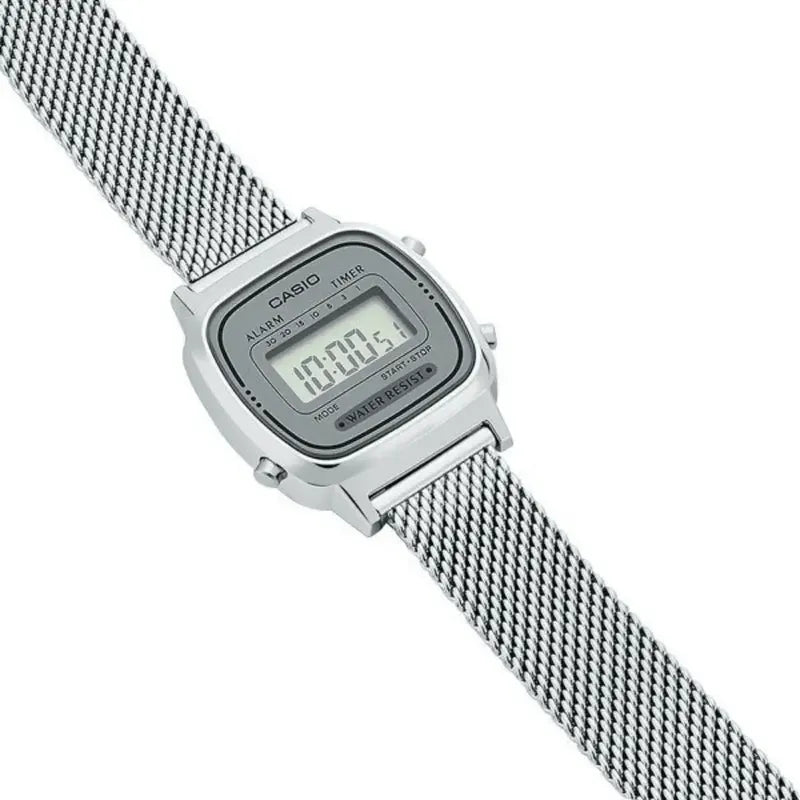 Reloj Casio Digital Dama / La-670wem-7 Plateado
