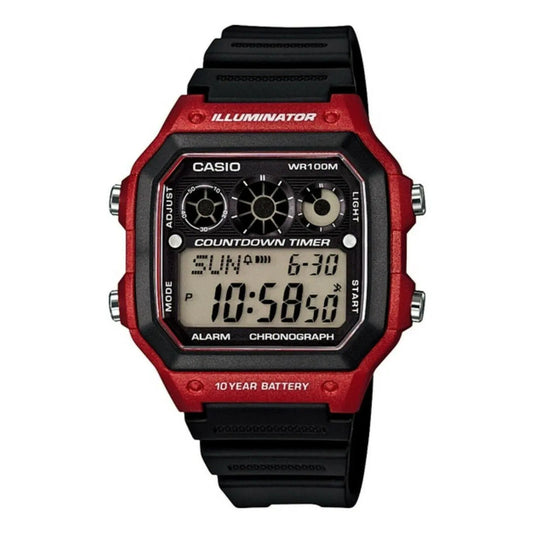 Reloj Casio Ae-1300wh-4avcf Illuminator Countdown Timer-negr Negro