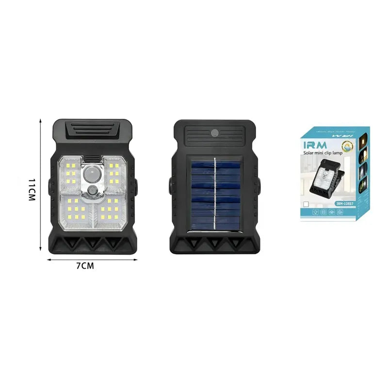 Mini Linterna Solar Clip Sensor Movimiento Exterior 13867a Negro