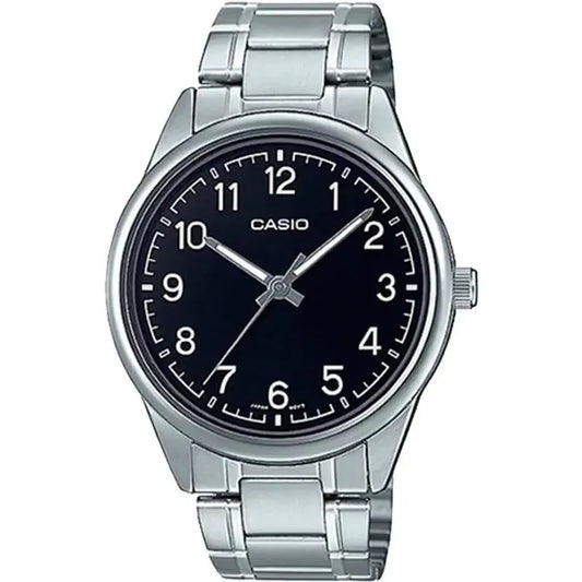 Reloj Casio Mtpv005d-1b4 Hombre Analogo Metal Plateado Negro