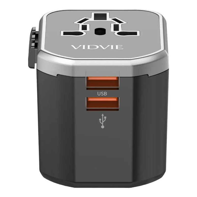 Cargador De Pared Universal Vidvie Ta4404 20w 2 Usb Carga Rápida Negro
