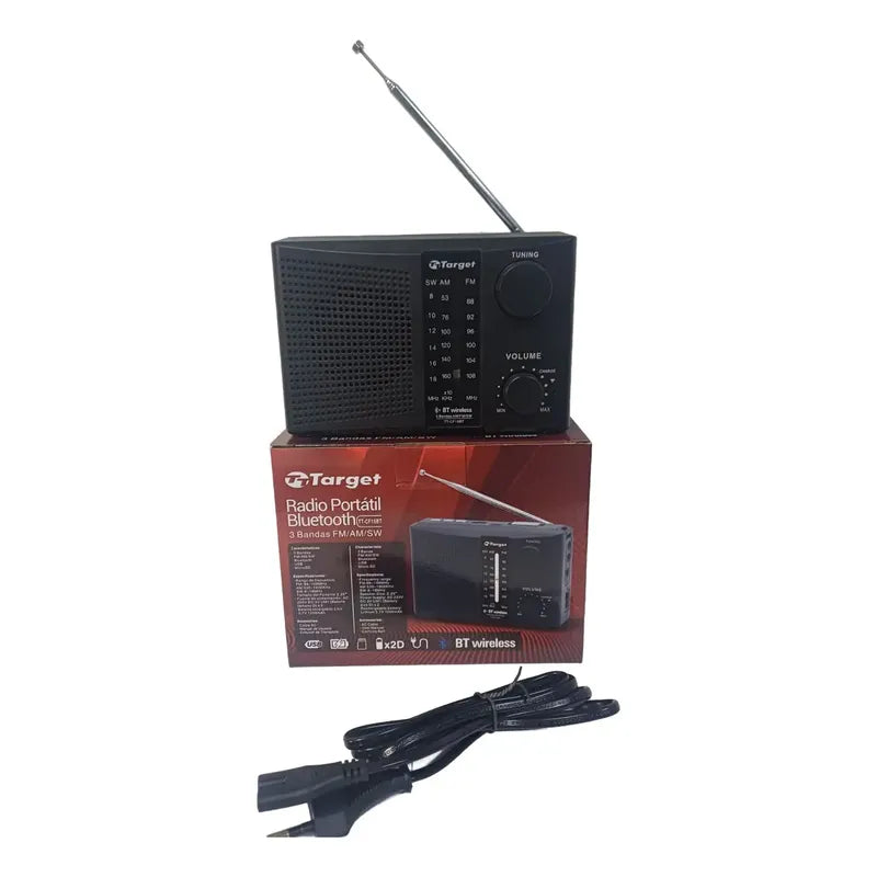 Radio Portátil Target Bluetooth Usb Am/fm/sw Negro Conexión Sd Cf15