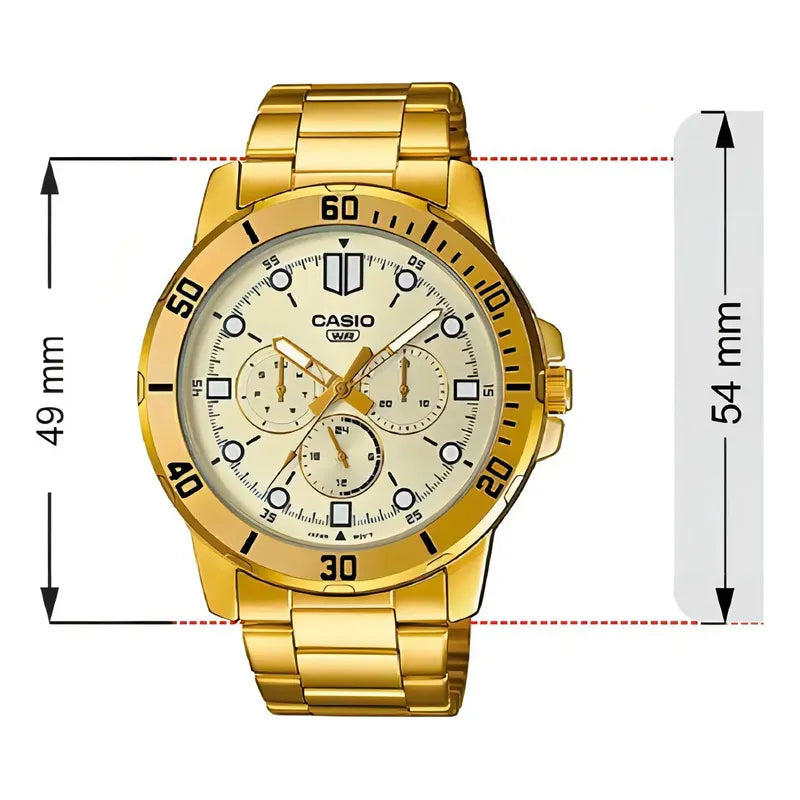 Reloj Hombre Casio Mtp-vd300g-1e Dorado Análogo / Color Del Fondo Negro