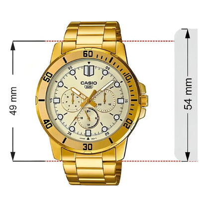 Reloj Hombre Casio Mtp-vd300g-1e Dorado Análogo / Color Del Fondo Negro