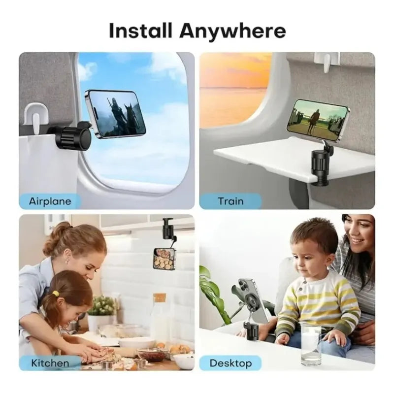 Soporte Magnético Para Celular 360° Ajustable Compacto Negro