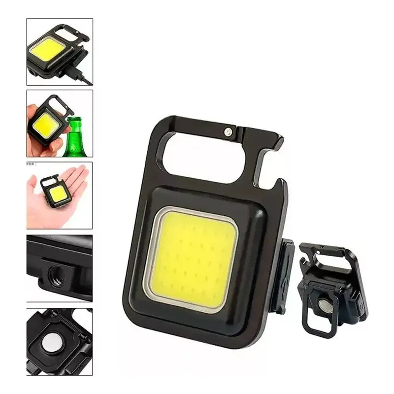 Linterna Led Recargable Usb Potente Iman Llavero Destapador Fría