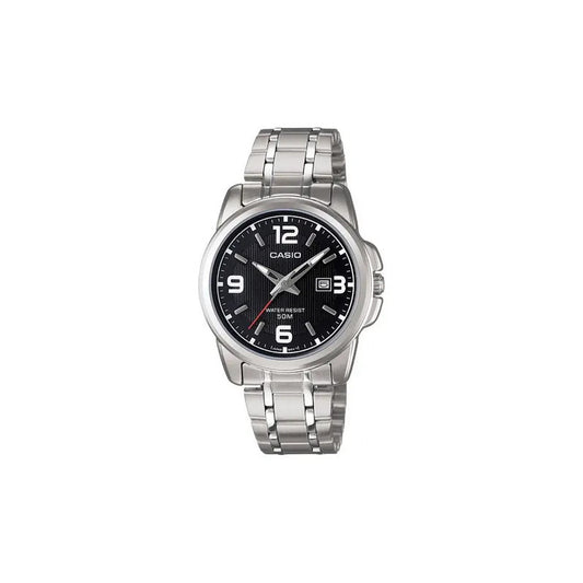 Reloj Casio Dama Ltp-1314d-1a - Acero Inoxidable - Fechador Plateado Negro