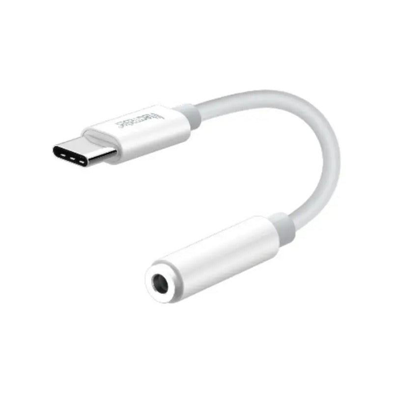 Adaptador Convertidor De Audio Tipo C A 3.5 Tecmaster Blanco