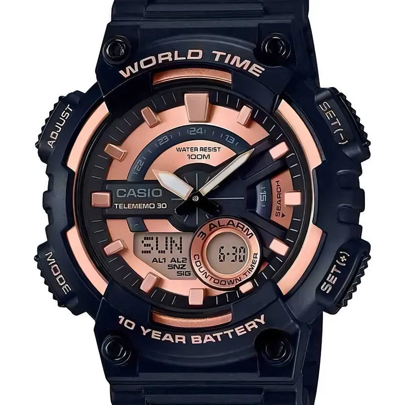 Reloj Casio Aeq-110w-1a3v Hombre - Análogo Digital Relojes De Pulso Negro Negro/dorado