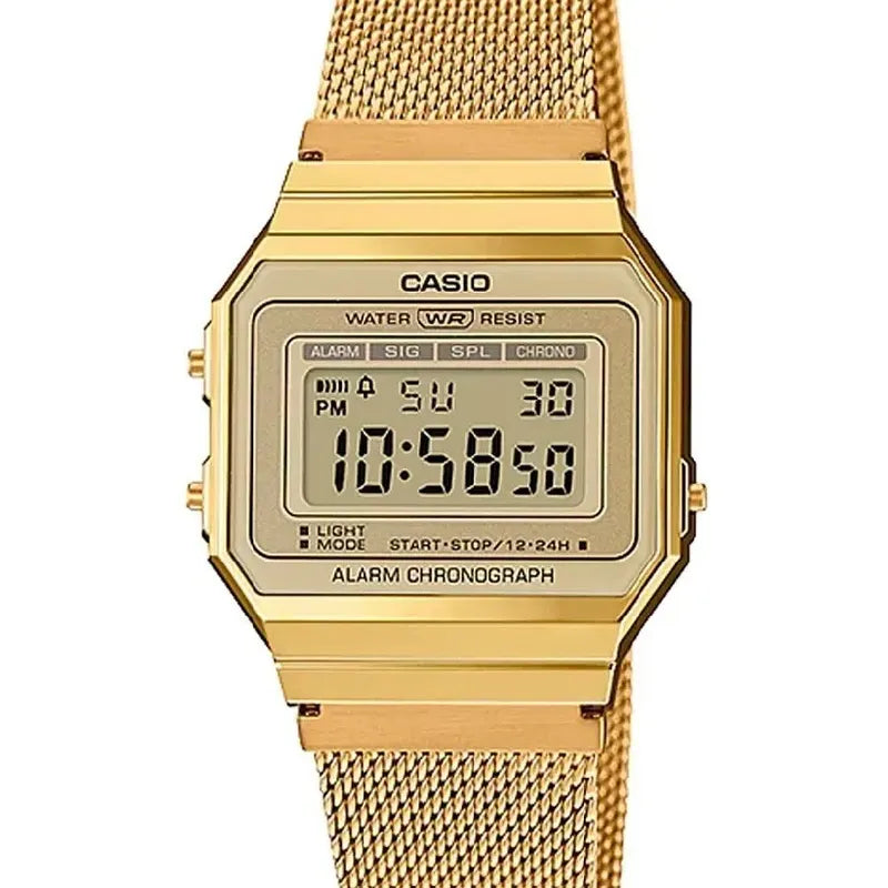 Reloj Casio, Vintage, Delgado, Dorado, Para Mujer, A700wmg-9adf