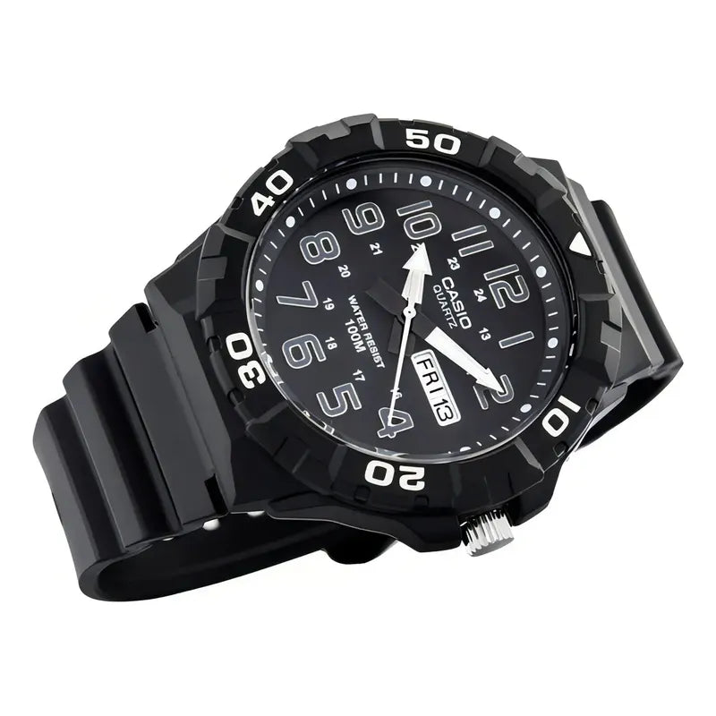 Reloj Casio Mrw-210h-1a Numeros Plata Caratula Grande 55mm 100m