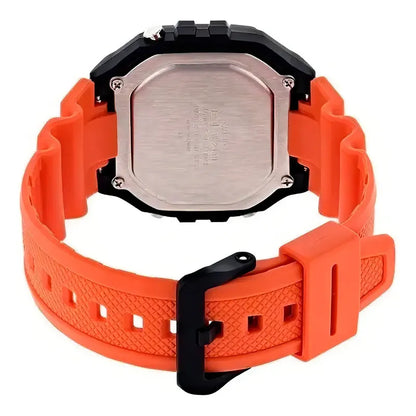 Reloj Casio Youth W-218h-3av Hombre,correa Naranja Bisel Neg Naranja Negro Gris