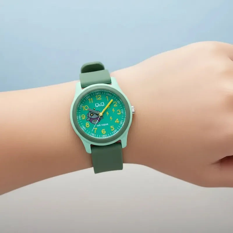 Reloj Niño Q&q Vs50j006y Resistente Verde Agua