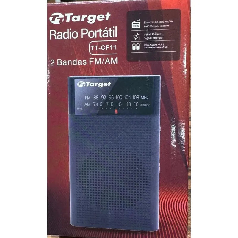 Radio De Bolsillo Target Am/fm Analógico A Pilas Diseño Compacto Negro
