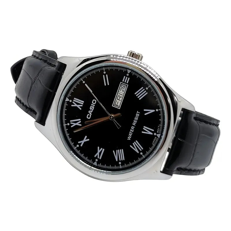 Reloj Casio Hombre Mtp-v006l-1budf Negro Plateado