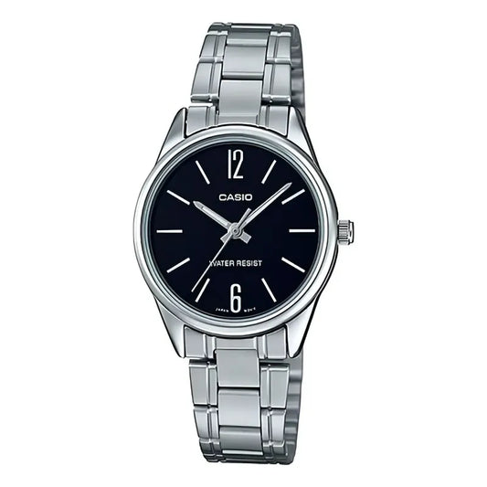 Reloj Casio Mujer Modelo Ltp-v005d-1b Plateado Plata Negro