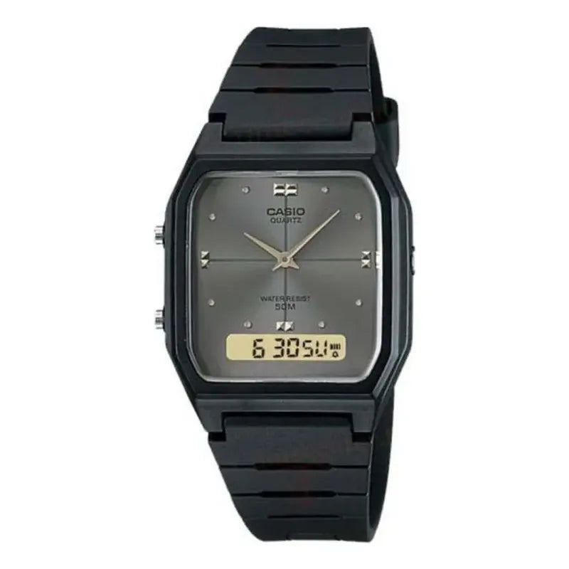 Reloj Unisex Casio Aw-48he-8avdf, Correa Negra, Bisel Negro, Fondo Gris Oscuro Grafito