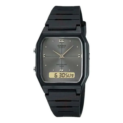 Reloj Unisex Casio Aw-48he-8avdf, Correa Negra, Bisel Negro, Fondo Gris Oscuro Grafito
