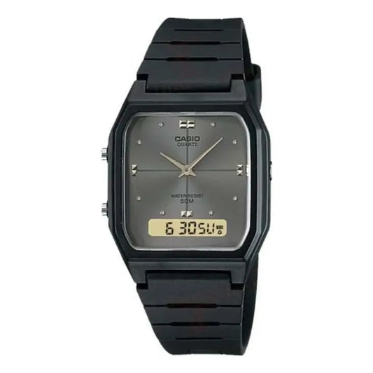 Reloj Unisex Casio Aw-48he-8avdf, Correa Negra, Bisel Negro, Fondo Gris Oscuro Grafito