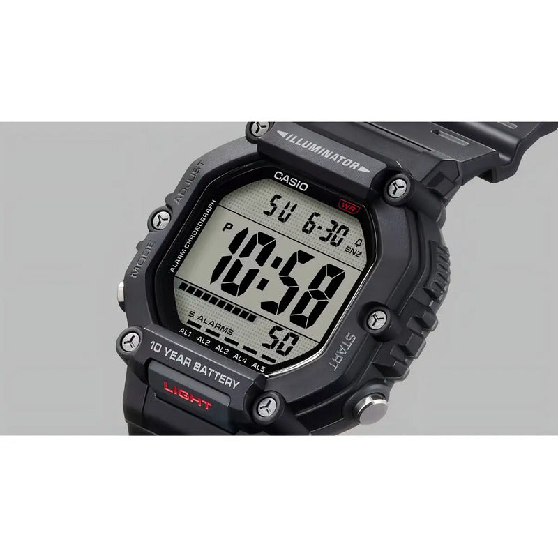 Reloj Casio Digital Illuminator Para Hombre Con Correa Negra Y Bisel Negro Azul Acero