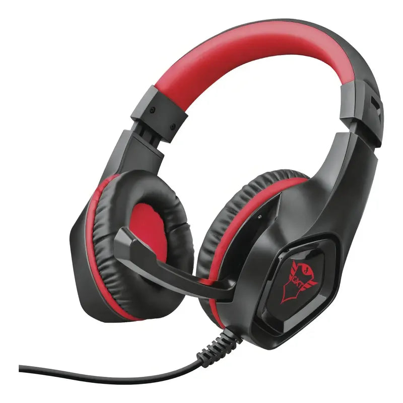 Audífonos Gamer Trust Gxt Rana Con Micrófono Para Pc Y Consola Negro/rojo
