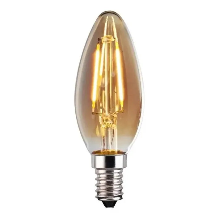 Pack 10 Ampolletas Led Tipo Vela Filamento C35 2w E14 2700k Luz Cálida Blanco Cálido