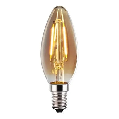 Pack 10 Ampolletas Led Tipo Vela Filamento C35 2w E14 2700k Luz Cálida Blanco Cálido