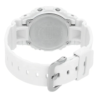 Reloj Pulsera Casio Dw-5600mw-7dr Con Correa De Resina Color Blanco - Fondo Gris