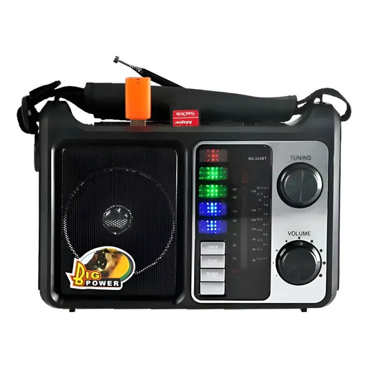Radio Fm Usb Player Sd Linterna De Emergencia Recargable Neg Negro