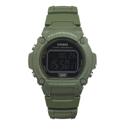 Reloj Pulsera Digital Casio W-219hc-3bvdf Con Correa De Resina Color Verde - Bisel Negro
