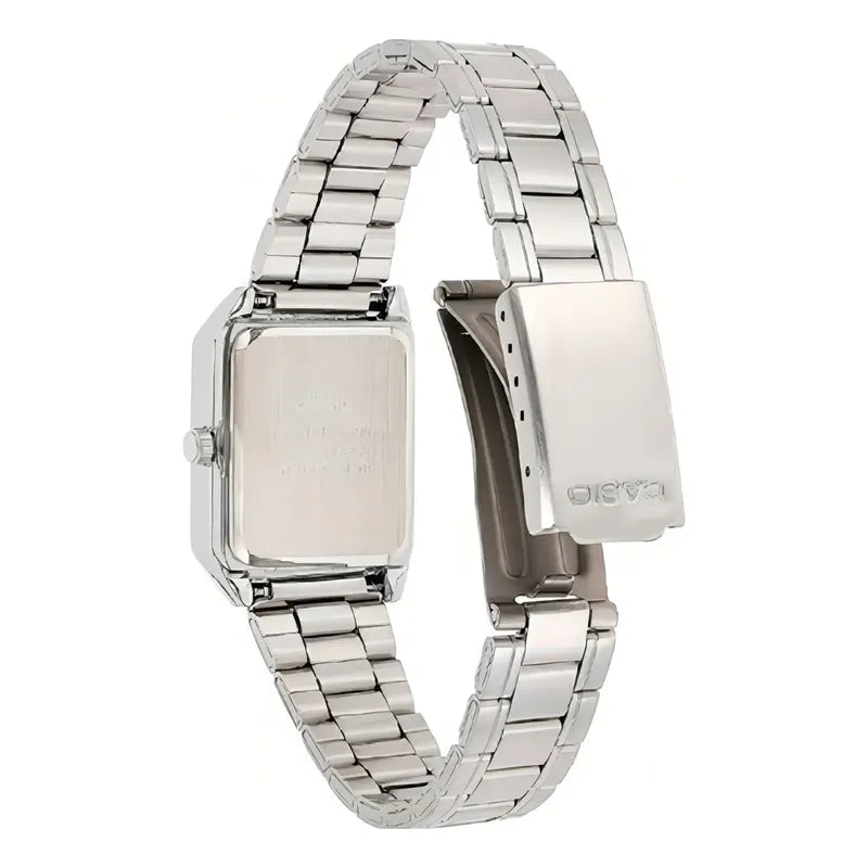 Reloj Casio Ltpv007 Mujer Acero Inoxidable Números Romanos Color Del Fondo Negro Ltp-v007d-1b