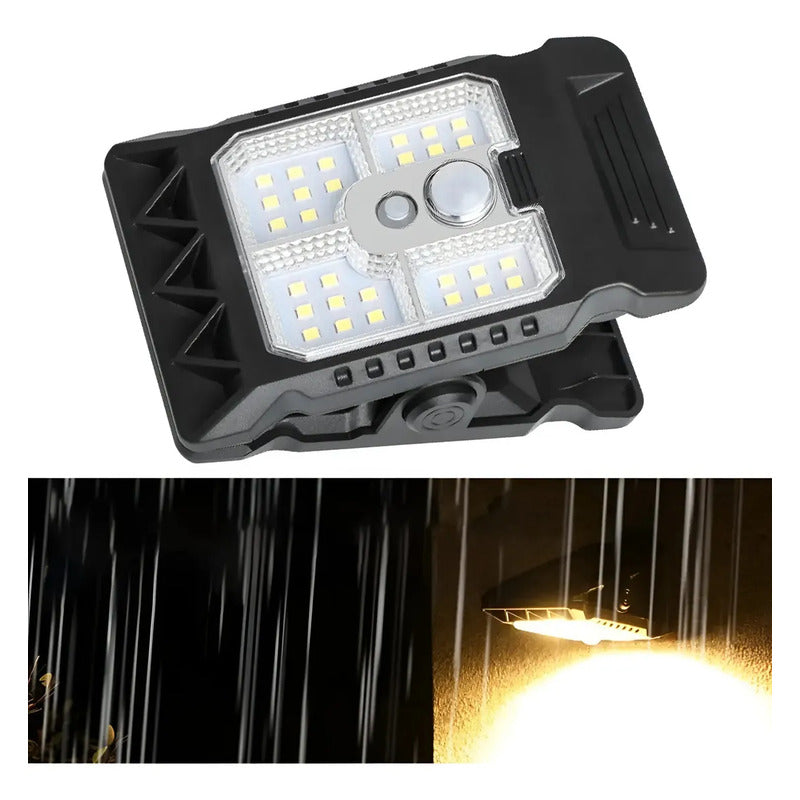 Mini Linterna Solar Clip Sensor Movimiento Exterior 13867a Negro