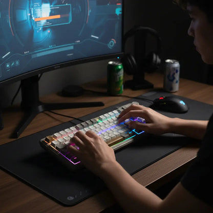 Teclado Gamer Weibo Gris Español Latinoamérica