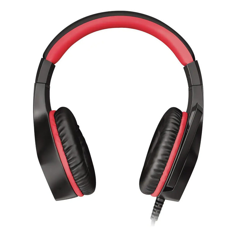 Audífonos Gamer Trust Gxt Rana Con Micrófono Para Pc Y Consola Negro/rojo