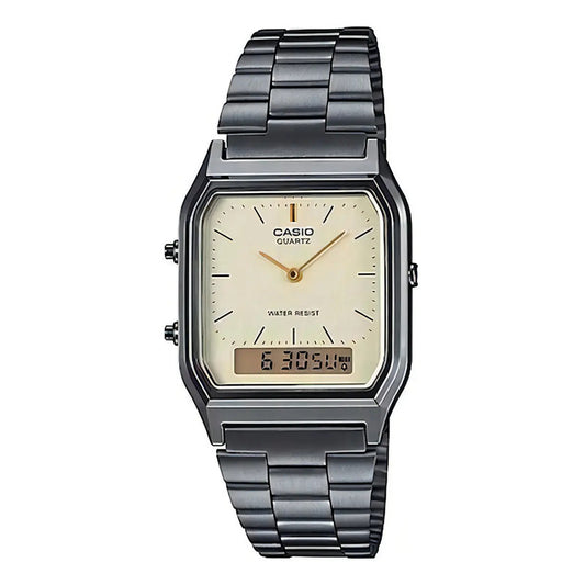 Reloj Casio Aq-230 Analógico-digital Plateado Con Alarma Blanco