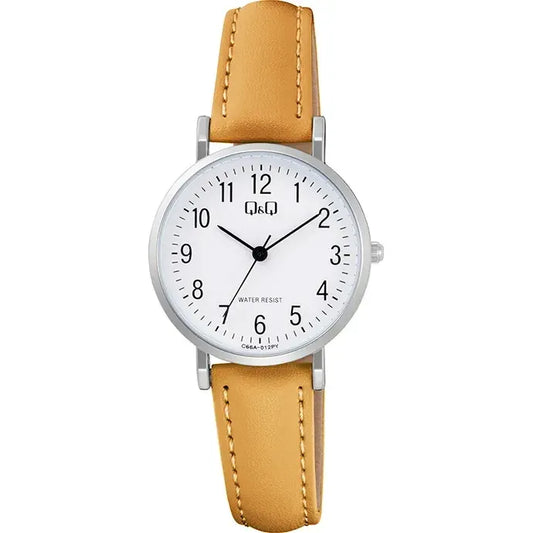 Reloj Q&q Mujer Y Niña C66a-012py Caqui Plateado Blanco