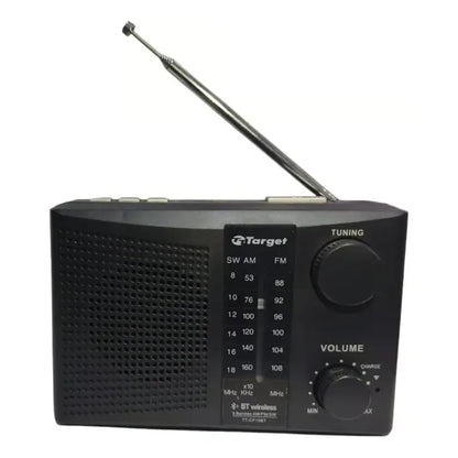 Radio Portátil Target Bluetooth Usb Am/fm/sw Negro Conexión Sd Cf15