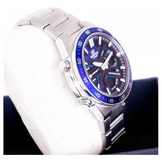 Reloj Casio Edifice Anadigi Correa De Acero Impermeable Para Hombre Color Plata Plata 2