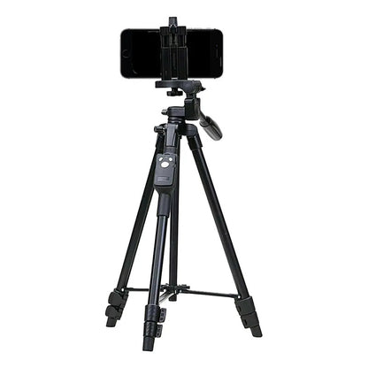 Trípode Profesional Con Bluetooth Para Celular Y Cámara, 128 Cm De Altura, Negro