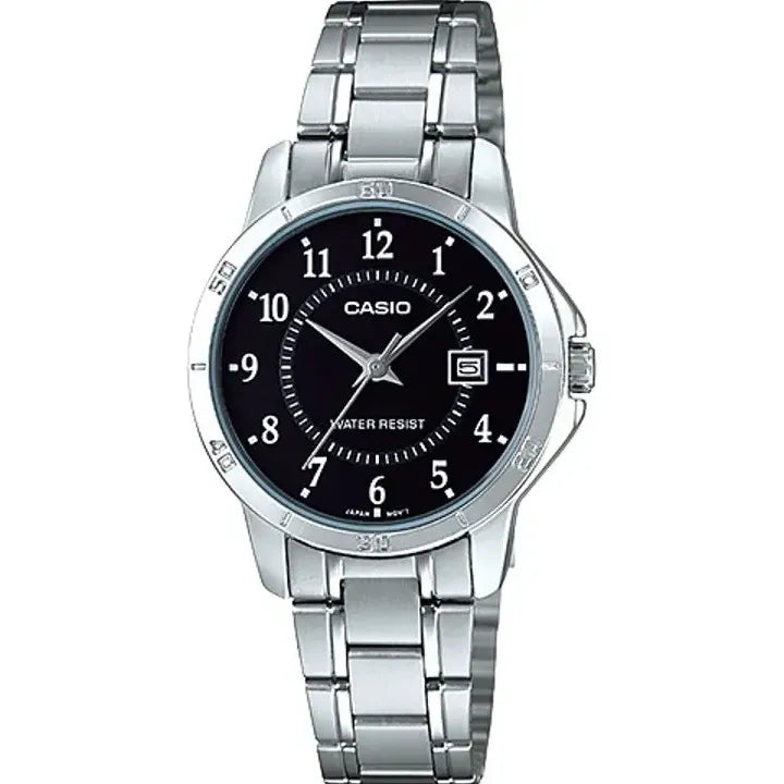 Reloj Casio De Mujer Analógico Con Correa De Acero Inoxidable Y Fondo Azul Plateado Azul Ltp-v004d-2b