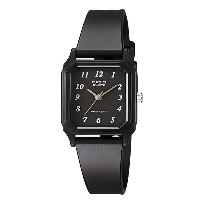 Reloj Casio Clásico Para Mujer, Con Correa Negra Y Fondo Blanco Negro