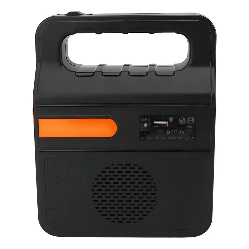 Radio Linterna Luz Solar A Bateria Con 3 Luces Usb Mp3 Color De La Linterna Negro Color De La Luz Blanco