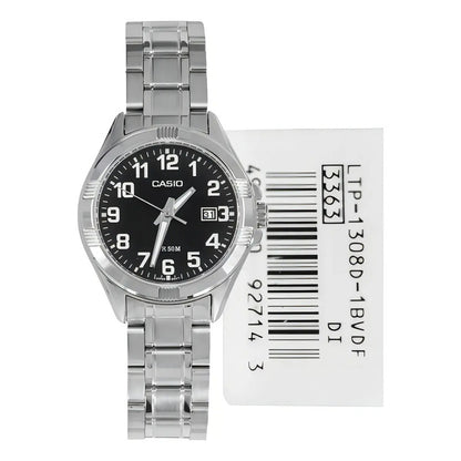 Reloj Mujer Casio Ltp-1308d 1b Sumergible 50m Plateado Negro