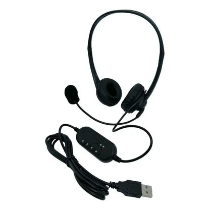 Auriculares Call-center Micrófono Usb Tm100559 Tecmaster Negro