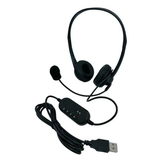 Auriculares Call-center Micrófono Usb Tm100559 Tecmaster Negro