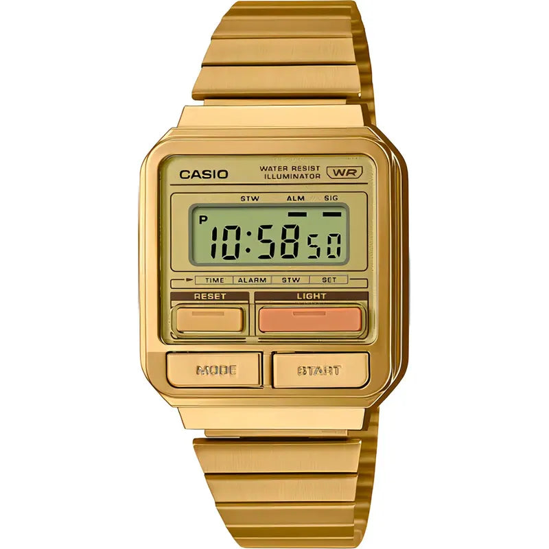 Reloj Hombre Casio A-120weg-9a/relojeria Violeta Dorado