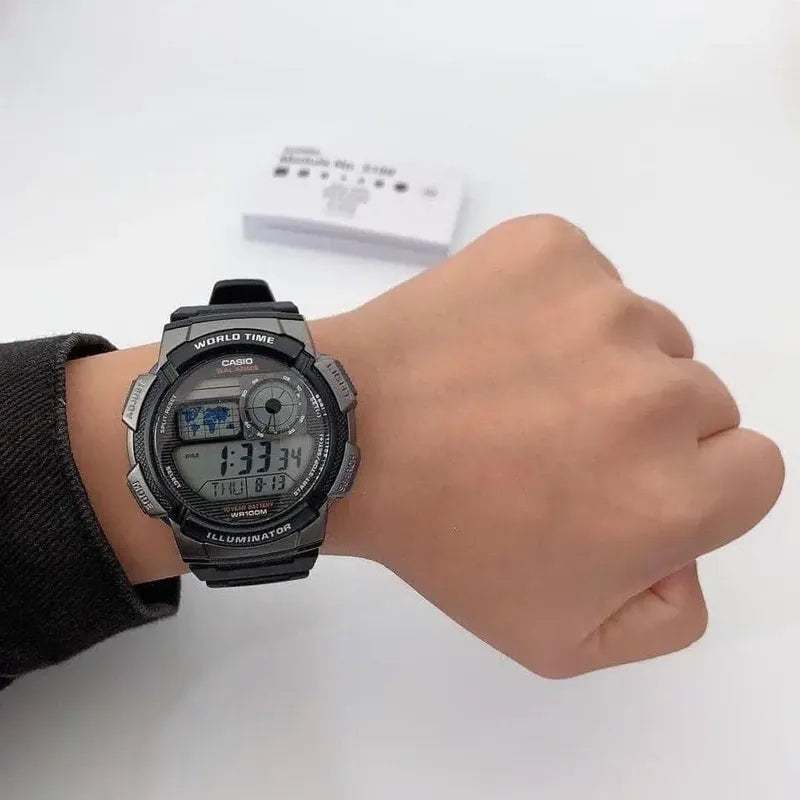Reloj Pulsera Digital Casio Ae-1000w-1b Con Correa De Resina Color Negro