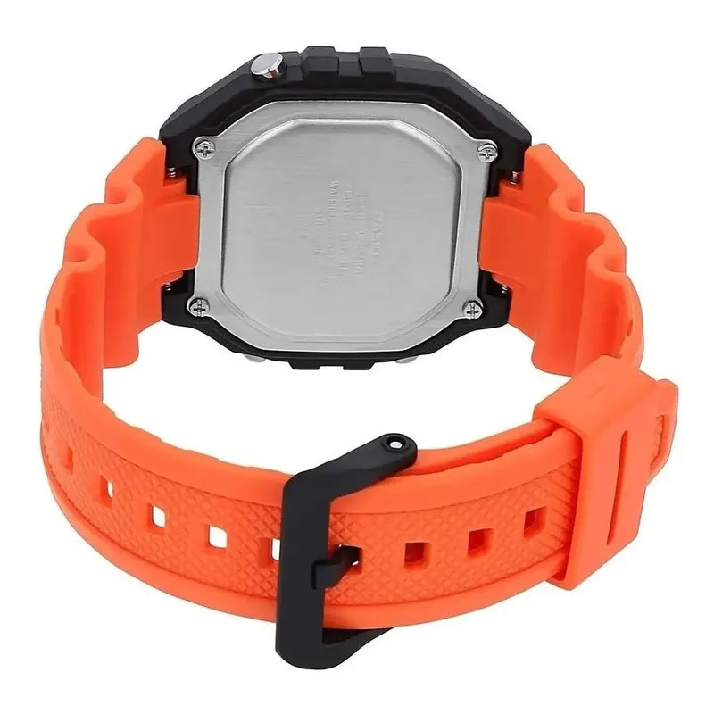 Reloj Casio Youth W-218h-3av Hombre,correa Naranja Bisel Neg Naranja Negro Gris